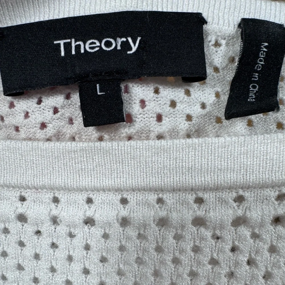 Theory White Kristaly Dream Open Knit Sweater - Picture 3 of 4